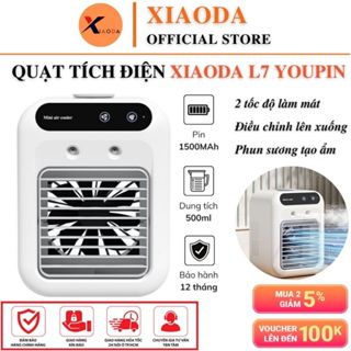  Quạt Tích Điện Điều Hòa XIAODA L7 Youpin 500ml - Phun Sương 2 Tốc Độ Gió Điều Chỉnh Lên Xuống 
