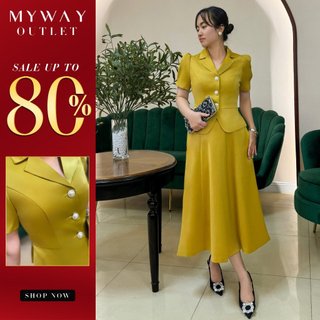 Sét Áo Chân Váy Xòe Nữ MY WAY Cổ Vest Sang Trọng 2MVB0305-2MCXB208