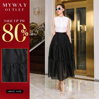 Chân Váy Xòe Công Sở Nữ My Way Nhún Tầng Cao Cấp 3MCX223