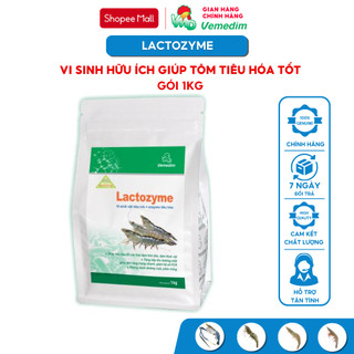 Vemedim Lactozyme tôm, hỗ trợ hệ tiêu hóa và hấp thu dưỡng chất cho tôm, gói 1kg