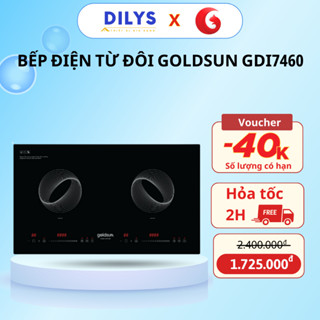 Bếp điện từ đôi Goldsun GDI7460 bếp đôi âm Công nghệ Inverter công suất lớn 4400W có hẹn giờ Bảo hành 24 tháng