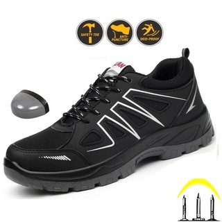  Giày Bảo Hộ Lao Động DángThể Thao  Nam D19 Đế  Đúc 3cm Màu Đen Pha  SD19 