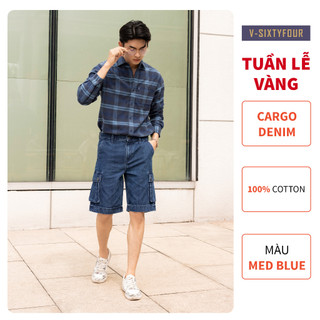 Quần Shorts Jean Nam Xanh Đậm, Xanh Sáng - Shorts Jean V-SIXTYFOUR- 222MD3103F1950
