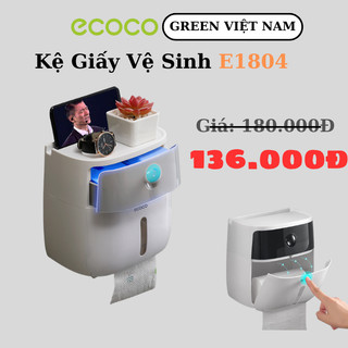 Hộp Đựng Giấy Vệ Sinh Nhà Tắm Thông Minh ECOCO E1804 - Kệ Gắn Tường Chống Nước Không Cần Khoan Đục
