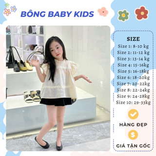  Set Chân Váy Dập Ly + Áo Ba Lỗ Cổ Tròn Sành Điệu Cho Bé  Từ 8 - 35kg  - Bộ Váy Trẻ Em Chân Váy Bé Gái 