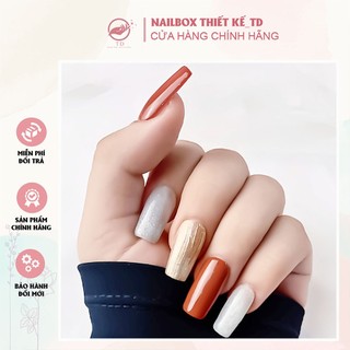 Nailbox thiết kế 10 móng úp mắt mèo mix đỏ nailbox thiết kế_td