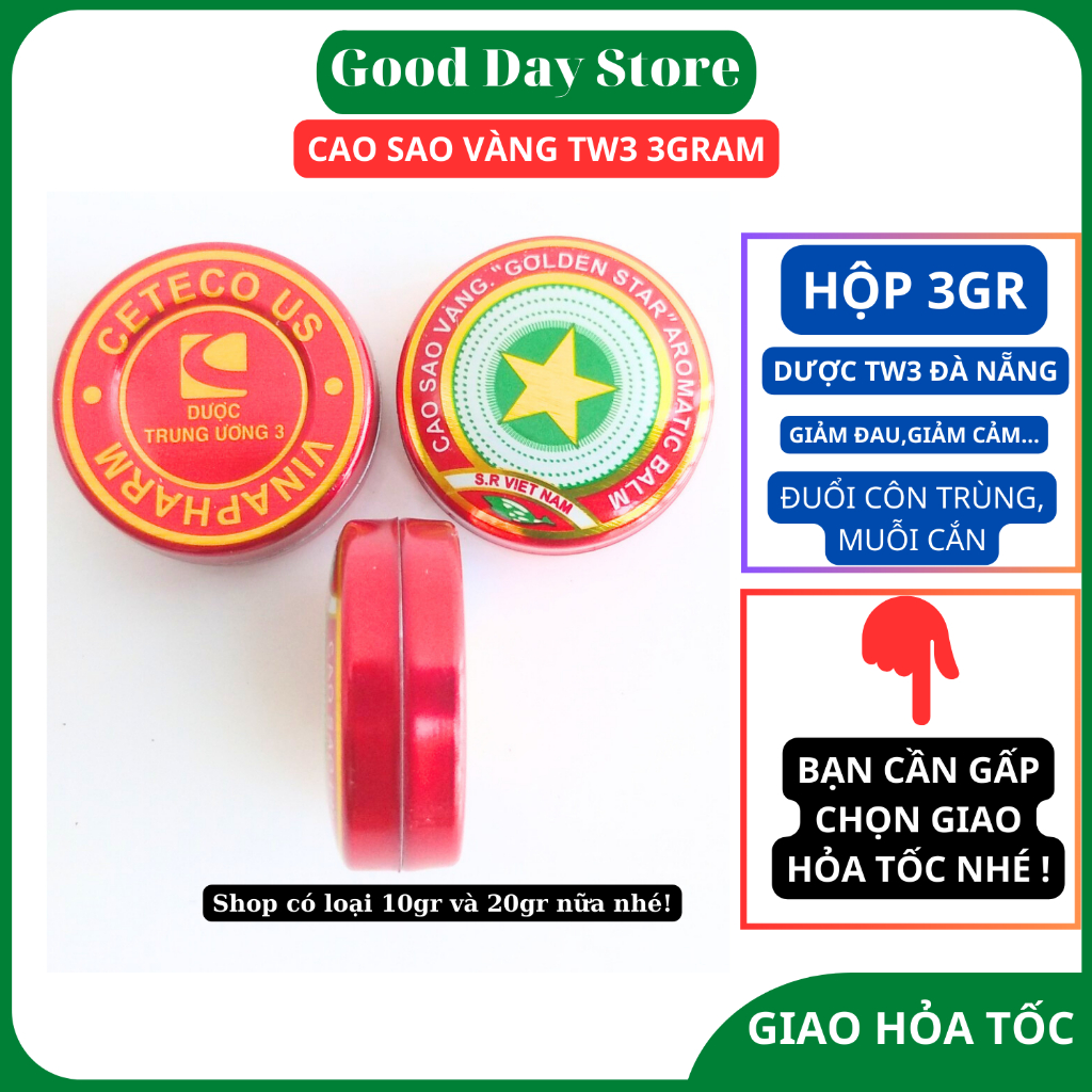Cao Sao Vàng ( Dầu Cù Là) Dược TW3 3gr