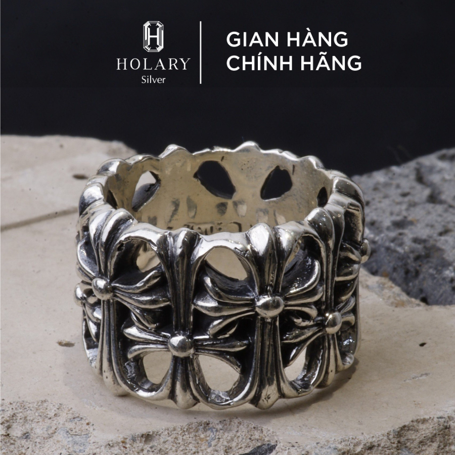 Nhẫn Bạc 925 Chrome Hearts - Cemetery (bản trơn) cá tính, chế tác tại Holary Silver Cao Cấp