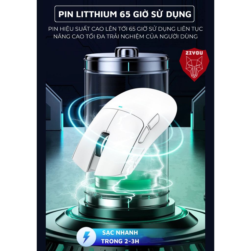 Chuột Không Dây Bluetooth Chuyên Gaming Ziyou Attack Shark X11 Chip Khủng PAW3311 Pollingrate 1Khz | BigBuy360 - bigbuy360.vn