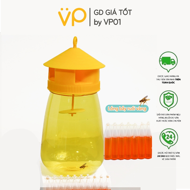 Lồng Bẫy Ruồi Vàng GOSE 1L + Thuốc/Mật Dẫn Dụ – Diệt Ruồi Vàng An Toàn, Hiệu Quả