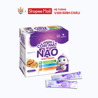 Cốm hỗ trợ phát triển trí não, thị lực Cốm Mắt Não Brain Fokids hộp 20 gói x3gr
