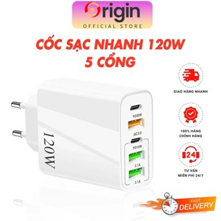 Cốc Sạc Nhanh PD 20W 5 Cổng Goteca Sạc cho nhiều thiết bị USB 3.1A +Type C QC 3.0 -  Origin official