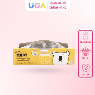 Moby - túi zip đa năng moby - trắng họa tiết - 24 túi