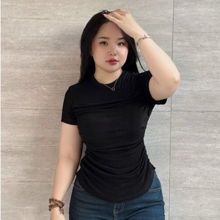 ÁO THUN NHŨ CỔ TRÒN NHÚN SƯỜN SIÊU HACK EO BIGSIZE