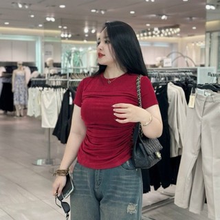 ÁO THUN NHŨ CỔ TRÒN NHÚN SƯỜN SIÊU HACK EO BIGSIZE