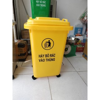 Thùng rác công nghiệp 60 lít - Có bánh xe - Đủ màu