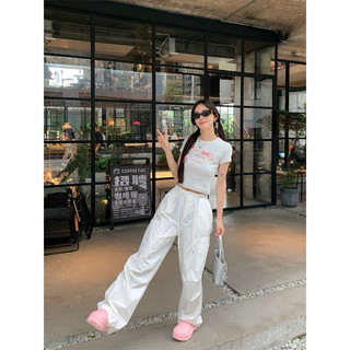 Set áo croptop hình kèm quần suông culottes