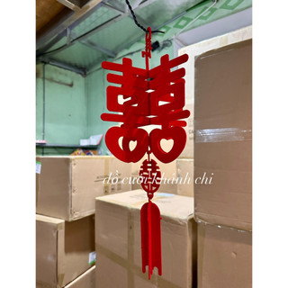 Chữ Hỷ bằng Nỉ cỡ đại 70cm bền bỉ chắc chắn trang trí đám cưới, treo trần nhà rạp, sự kiện, phòng tân hôn cô dâu chú rể
