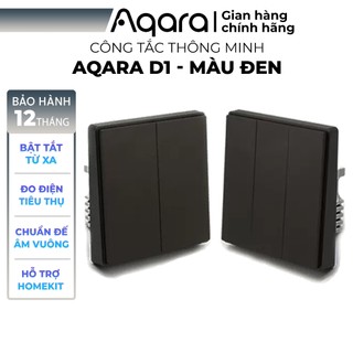 Công tắc thông minh Aqara D1 màu Đen - Phiên bản Quốc Tế, Chuẩn đế âm Vuông, Dễ dàng lắp đặt, Tương thích Apple HomeKit