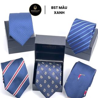 Cà Vạt Nam Màu Xanh Đa Dạng Kích Thước, Caravat Công Sở, Đồng Phục Lụa Cao Cấp