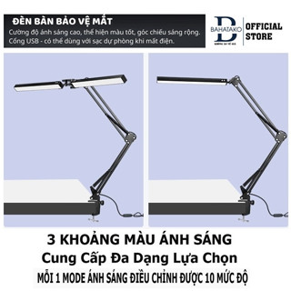 Đèn kẹp bàn học chống cận PIXAR 12W đổi 3 màu, 10 cấp sáng, đa năng nhiều tính năng, thiết kế hiện đại