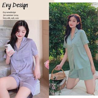 Bộ đồ mặc nhà mùa hè, bộ piyjama nữ cộc tay, dài tay lụa ngoc trai mềm mát BN20