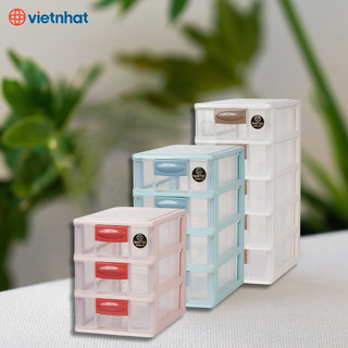 Tủ nhựa mini trong suốt để bàn 3,4,5 tầng Việt Nhật- 3683/3684/3685