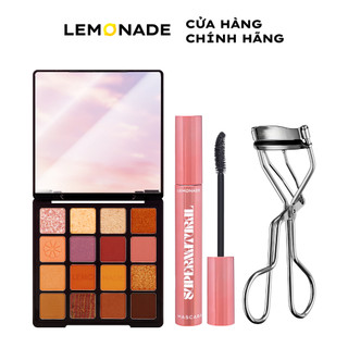 Combo Lemonade Bảng phấn mắt Aesthetic 20.8g, Chuốt mi Supernatural Mascara 7.5g và Kẹp mi 22g