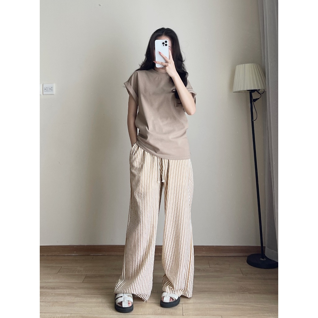 Áo Thun Tổ Ong Kiểu Tay Hến, Áo Phông Cộc Tay Cổ Tròn Form Vừa, Áo Kiểu Basic Trơn Chất Vải Co Dãn Thoáng Mát Miho House | BigBuy360 - bigbuy360.vn