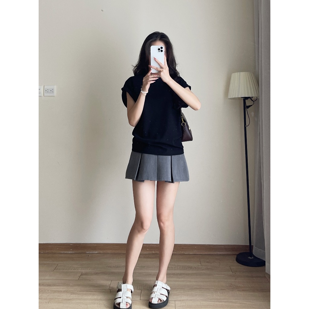 Áo Thun Tổ Ong Kiểu Tay Hến, Áo Phông Cộc Tay Cổ Tròn Form Vừa, Áo Kiểu Basic Trơn Chất Vải Co Dãn Thoáng Mát Miho House | BigBuy360 - bigbuy360.vn