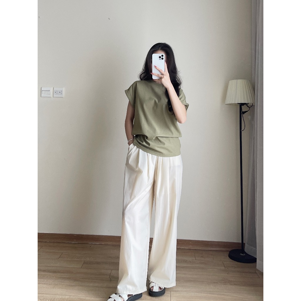 Áo Thun Tổ Ong Kiểu Tay Hến, Áo Phông Cộc Tay Cổ Tròn Form Vừa, Áo Kiểu Basic Trơn Chất Vải Co Dãn Thoáng Mát Miho House | BigBuy360 - bigbuy360.vn