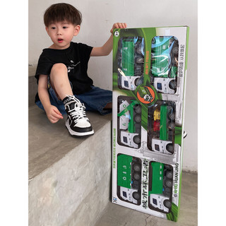 Set 6 xe cỡ lớn cho bé, xe công trình, xe cảnh sát, xe cứu hộ, xe quân đội