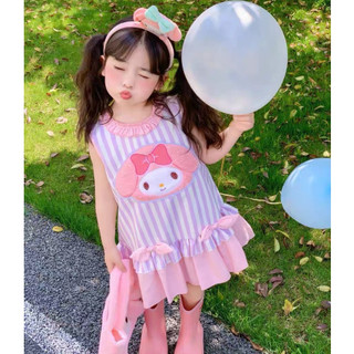 Váy bé gái- Váy bé gái cổ nhún bèo sát nách dáng đuôi cá cho bé từ 1 tuổi đến 5 tuổi