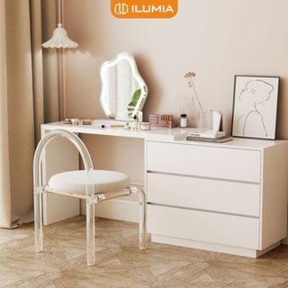 Bàn phấn kết hợp làm việc kèm theo tủ chứa đa năng thương hiệu ilumia - ip325