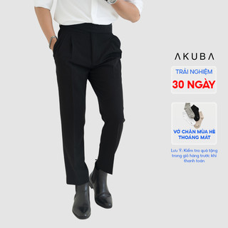 Quần tây nam sidetab phiên bản cao cấp Akuba, dày dặn, đứng form, không nhăn thấm hút mồ hôi tốt | 01T0039P