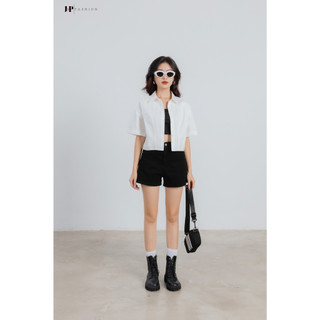 Sơ Mi Nữ Croptop JP FASHION Chất Liệu Kaki Đứng Form Tôn Dáng, Vải Dày Dặn, sơ mi croptop tay ngắn 10610046