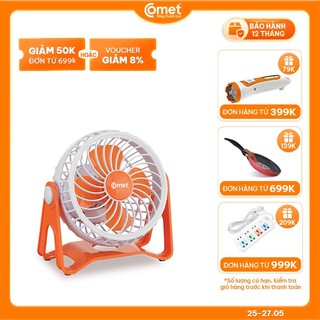 Quạt sạc Comet CRF0105 2.5W để bàn, có cổng sạc USB