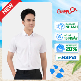 Áo sơ mi nam GENEROS 010124121MF AT063 áo sơ mi công sở cộc tay ít nhăn siêu bền lịch lãm đứng form