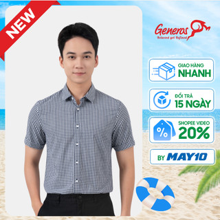 Áo sơ mi nam cộc tay AK540 010124121MF GENEROS Slimfit trẻ trung Áo sơ mi công sở