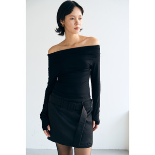 [BEING.ATELIER] Áo nữ ôm body mặc lệch vai-Offshoulder Long Sleeved Top