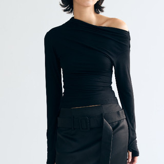 [BEING.ATELIER] Áo nữ ôm body mặc lệch vai-Offshoulder Long Sleeved Top