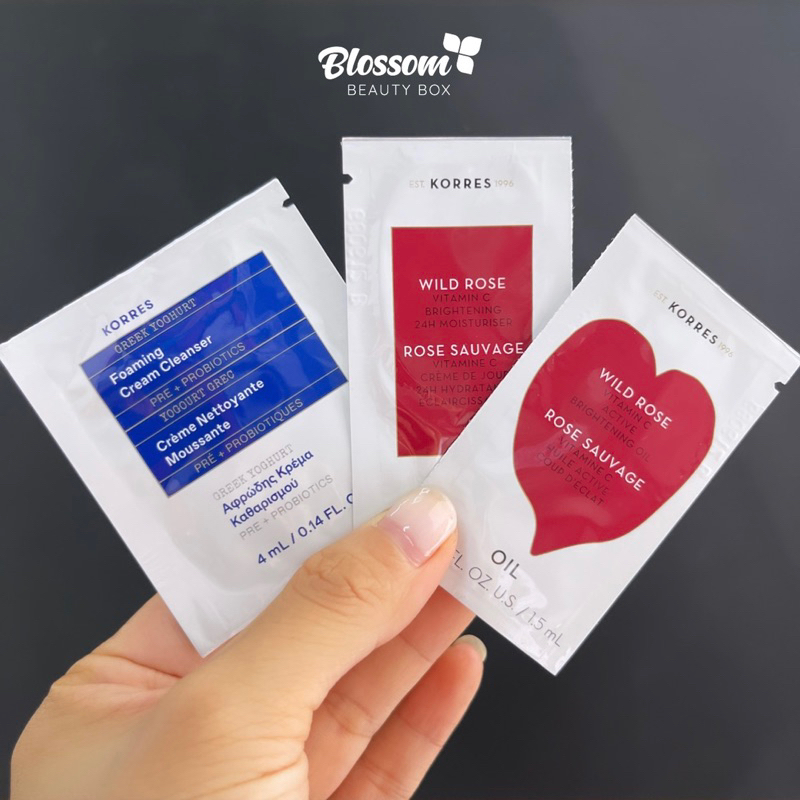 [update lien tuc] SAMPLE sữa rửa mặt Korres, Glossier, Fresh dạng gói