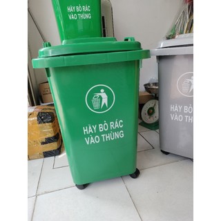 Thùng rác công nghiệp 60 lít - Có bánh xe - Đủ màu