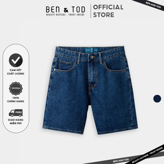 Quần Short Jean Form SLIMFIT  SL2240BC187 BEN & TOD trơn thoáng mát thoải mái vận động