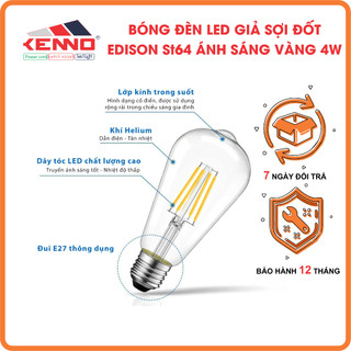 Bóng đèn Led Giả Dây Tóc Edision 4W ST64 Ánh Sáng Vàng