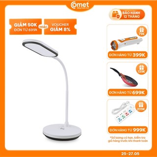 Đèn Học LED Comet CT175 5W Để Bàn Làm Việc, Đọc Sách, Pin Tích Điện, Chống Cận Thị 3 Màu Ánh Sáng,Cảm Ứng Thông Minh