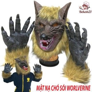 MẶT NẠ CHÓ SÓI LÔNG trùm đầu hóa trang chó shiba chó ngáo husky phù hợp cho Halloween quay video tiktok hacker