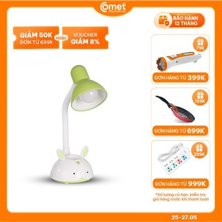 Đèn Bàn Học Sinh Comet CT411 Nhựa ABS, Đui Đèn E27, Thiết Kế Đa Dụng Bắt Mắt, Có Ngăn Đựng Bút ( Đã bao gồm bóng 5W)