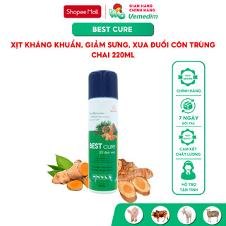 Vemedim Best cure xịt thảo mộc cho chó, mèo và gia súc hạn chế côn trùng bám, chai 220ml