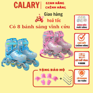  8 Bánh Đèn Giày Patin Trẻ Em COUGAR BABY , Giày Trượt Patin Form Nhựa Cao Cấp, Tặng Kèm Phụ Kiện Cao Cấp